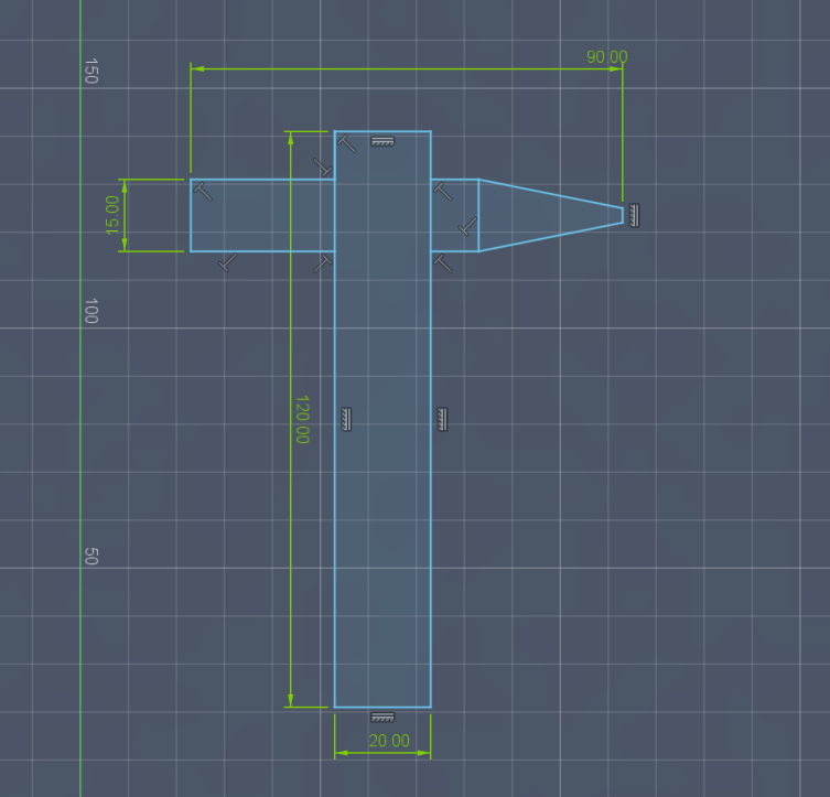 Kalapács műszaki rajz